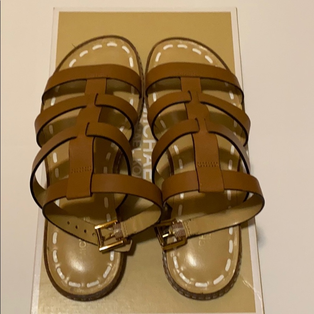 Micheal Kors Fallon Flat Sandals- with box